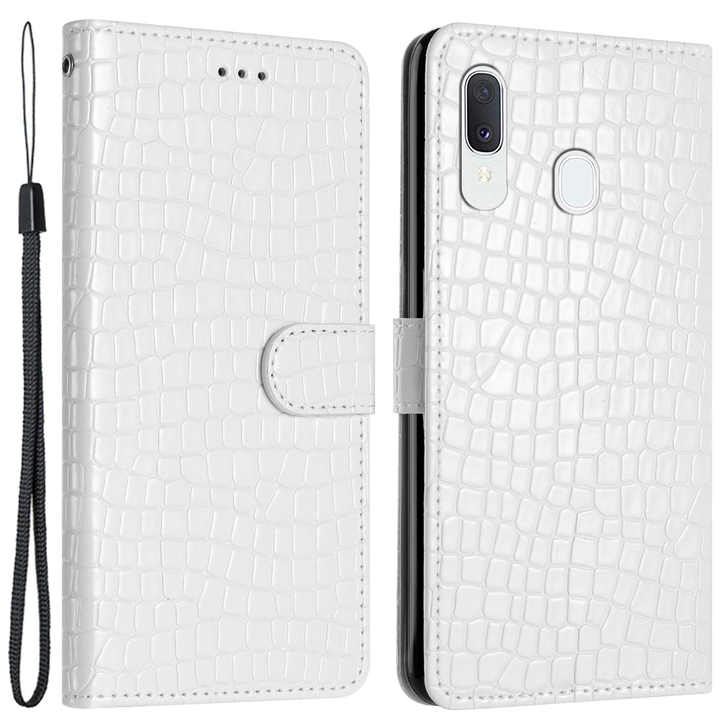 For Samsung Galaxy A40 Full Protection Stand Cover Crocodile Texture Leather Wallet Phone Case with Strap For Samsung Galaxy A40 Full Protection Stand Cover Crocodile Texture Leather Wallet Phone Case with Strap